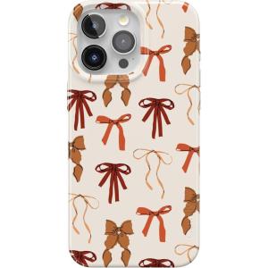 Casely iPhone 15 Pro Max Case | Moody Monochrome | Bordeaux Rose | Compatible with MagSafe | Classic Ultra Thin Design(Fall Girlie | Pumpkin Spice Bows)