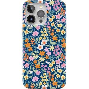 Casely iPhone 15 Pro Max Case | Moody Monochrome | Bordeaux Rose | Compatible with MagSafe | Classic Ultra Thin Design(Full Bloom | Navy Floral)