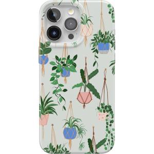 Casely iPhone 15 Pro Max Case | Moody Monochrome | Bordeaux Rose | Compatible with MagSafe | Classic Ultra Thin Design(Hanging Around | Potted Plants Floral)