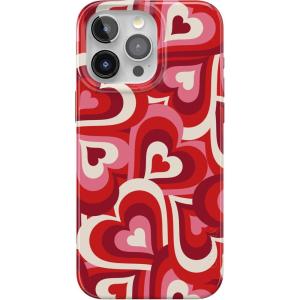 Casely iPhone 15 Pro Max Case | Moody Monochrome | Bordeaux Rose | Compatible with MagSafe | Classic Ultra Thin Design(Love Song Remix | Ombre Hearts)