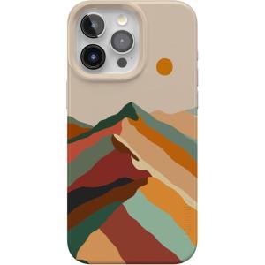 Casely iPhone 15 Pro Max Case | Moody Monochrome | Bordeaux Rose | Compatible with MagSafe | Classic Ultra Thin Design(Magic Mountain | Colorblock)