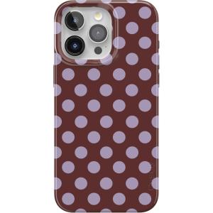 Casely iPhone 15 Pro Max Case | Moody Monochrome | Bordeaux Rose | Compatible with MagSafe | Classic Ultra Thin Design(Spotted in SoHo | Burgundy Polka Dot)