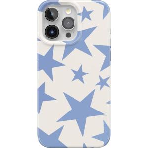 Casely iPhone 15 Pro Max Case | Moody Monochrome | Bordeaux Rose | Compatible with MagSafe | Classic Ultra Thin Design(Stars Align | Blue & White Stars)