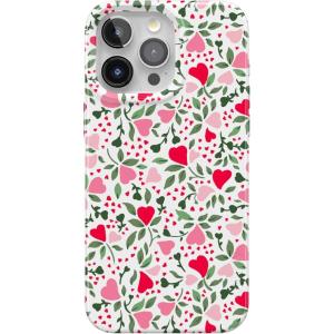 Casely iPhone 15 Pro Max Case | Moody Monochrome | Bordeaux Rose | Compatible with MagSafe | Classic Ultra Thin Design(Vines of Love | Floral Heart)