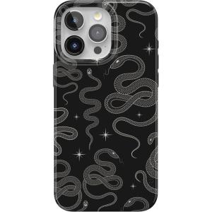 Casely iPhone 15 Pro Max Case | Moody Monochrome | Bordeaux Rose | Compatible with MagSafe | Classic Ultra Thin Design(We’re Ready For It | Black Serpent)