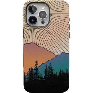 Casely iPhone 15 Pro Max Case | Twilight Flora | Moody Monochrome | Bold Protective Design | Compatible with MagSafe(Golden Hour | Mountain Sunset)