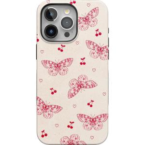 Casely iPhone 15 Pro Max Case | Twilight Flora | Moody Monochrome | Bold Protective Design | Compatible with MagSafe(Heart Flutters | Butterfly)