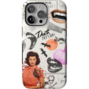 Casely iPhone 15 Pro Max Case | Twilight Flora | Moody Monochrome | Bold Protective Design | Compatible with MagSafe(If You Dare | Horror Collage)
