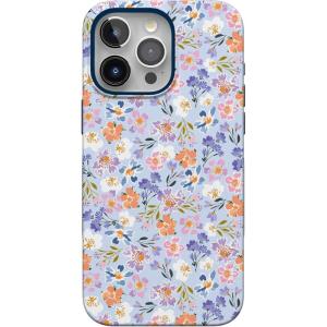 Casely iPhone 15 Pro Max Case | Twilight Flora | Moody Monochrome | Bold Protective Design | Compatible with MagSafe(Poppy Meadows | Pastel Floral)