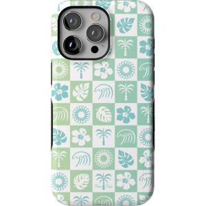 Casely iPhone 15 Pro Max Case | Twilight Flora | Moody Monochrome | Bold Protective Design | Compatible with MagSafe(Pura Vida | Coastal Checkers)