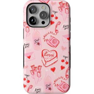 Casely iPhone 15 Pro Max Case | Twilight Flora | Moody Monochrome | Bold Protective Design | Compatible with MagSafe(That’s Amore | Valentine’s)