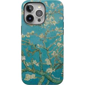 Casely iPhone 15 Pro Max Case | Twilight Flora | Moody Monochrome | Bold Protective Design | Compatible with MagSafe(Van Gogh | Almond Blossom Floral)