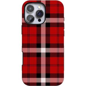 Casely iPhone 16 Pro Case | As if! | Red Plaid | Bold Protective Design | MagSafe Compatible Design