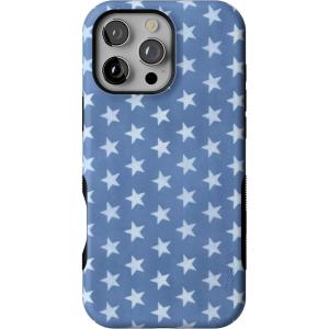 Casely iPhone 16 Pro Case | Into The Wild | Black Leopard | Bold Protective Design | Compatible with MagSafe(Coastal Blues | Denim Stars)