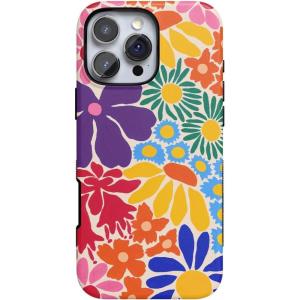 Casely iPhone 16 Pro Case | Into The Wild | Black Leopard | Bold Protective Design | Compatible with MagSafe(Flower Patch | Multi-Color Floral)