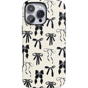 Casely iPhone 16 Pro Case | Into The Wild | Black Leopard | Bold Protective Design | Compatible with MagSafe(Goth Girlie | Black Bows)