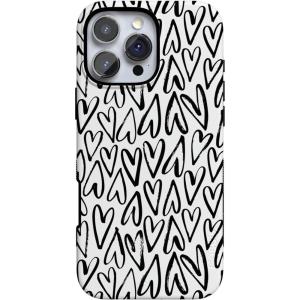 Casely iPhone 16 Pro Case | Into The Wild | Black Leopard | Bold Protective Design | Compatible with MagSafe(Heart Throb | Endless Hearts)