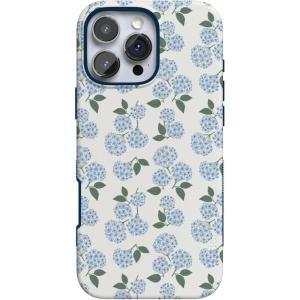 Casely iPhone 16 Pro Case | Into The Wild | Black Leopard | Bold Protective Design | Compatible with MagSafe(Nantucket Cottage | Blue Hydrangea)