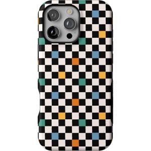 Casely iPhone 16 Pro Case | Into The Wild | Black Leopard | Bold Protective Design | Compatible with MagSafe(Old Skool | Retro Checkerboard)