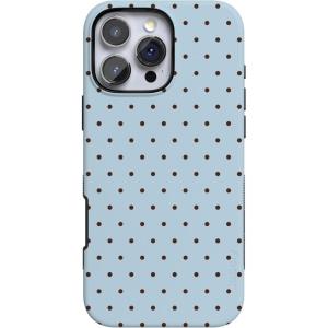 Casely iPhone 16 Pro Case | Into The Wild | Black Leopard | Bold Protective Design | Compatible with MagSafe(On the Dot | Blue Polka Dot)