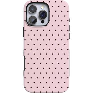 Casely iPhone 16 Pro Case | Into The Wild | Black Leopard | Bold Protective Design | Compatible with MagSafe(On the Dot | Pink Polka Dot)