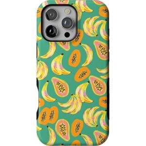 Casely iPhone 16 Pro Case | Into The Wild | Black Leopard | Bold Protective Design | Compatible with MagSafe(Papaya Palms | Dippin’ Daisy’s Tropical Vacation)