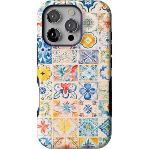 Casely iPhone 16 Pro Case | Into The Wild | Black Leopard | Bold Protective Design | Compatible with MagSafe(Tuscan Tiles | Dolce Vita)