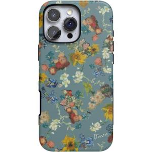 Casely iPhone 16 Pro Case | Into The Wild | Black Leopard | Bold Protective Design | Compatible with MagSafe(Van Gogh | Vincent’s Flowers)