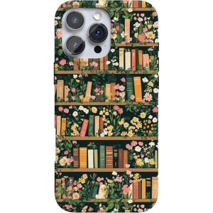 Casely iPhone 16 Pro Case | Into The Wild | White Snow Leopard | Compatible with MagSafe | Classic Ultra Slim Design(Book Nook | Floral Library)