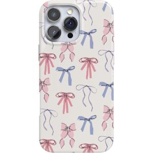 Casely iPhone 16 Pro Case | Into The Wild | White Snow Leopard | Compatible with MagSafe | Classic Ultra Slim Design(Coquette Girlie | Pastel Bows)