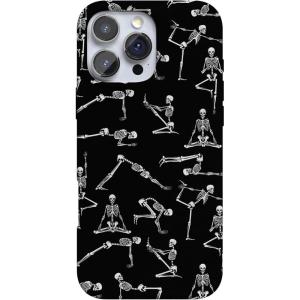 Casely iPhone 16 Pro Case | Into The Wild | White Snow Leopard | Compatible with MagSafe | Classic Ultra Slim Design(Corpse Pose | Skeleton Yoga)