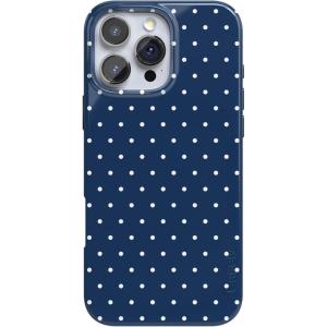 Casely iPhone 16 Pro Case | Into The Wild | White Snow Leopard | Compatible with MagSafe | Classic Ultra Slim Design(On the Dot | Navy Polka Dot)
