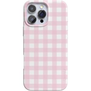 Casely iPhone 16 Pro Case | Into The Wild | White Snow Leopard | Compatible with MagSafe | Classic Ultra Slim Design(Pink Plaid | Sunday Best)