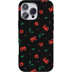 Casely iPhone 16 Pro Case | Into The Wild | White Snow Leopard | Compatible with MagSafe | Classic Ultra Slim Design(Sweet Revenge | Cherry Skulls)