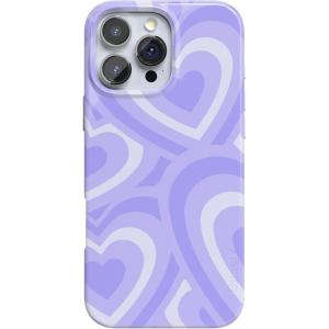 Casely iPhone 16 Pro Case | Moody Monochrome | Bordeaux Rose | Compatible with MagSafe | Classic Ultra Thin Design(Love Song | Lavender Heart)