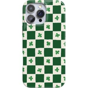 Casely iPhone 16 Pro Case | Moody Monochrome | Bordeaux Rose | Compatible with MagSafe | Classic Ultra Thin Design(Lucky You | Shamrock)