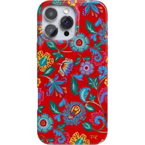Casely iPhone 16 Pro Case | Moody Monochrome | Bordeaux Rose | Compatible with MagSafe | Classic Ultra Thin Design(Painted Flowers | Frida Kahlo Floral)