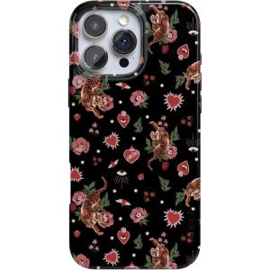 Casely iPhone 16 Pro Case | Moody Monochrome | Bordeaux Rose | Compatible with MagSafe | Classic Ultra Thin Design(Wild at Heart | Tiger)