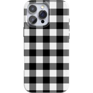 Casely iPhone 16 Pro Case | Moody Monochrome | Twilight Flora | Compatible with MagSafe | Classic Ultra Thin Design(Check Me Out | Checkerboard)