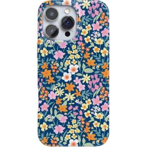 Casely iPhone 16 Pro Case | Moody Monochrome | Twilight Flora | Compatible with MagSafe | Classic Ultra Thin Design(Full Bloom | Navy Floral)