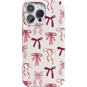 Casely iPhone 16 Pro Case | Moody Monochrome | Twilight Flora | Compatible with MagSafe | Classic Ultra Thin Design(Lover Girlie | Pink Bows)