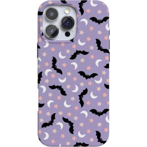 Casely iPhone 16 Pro Case | Moody Monochrome | Twilight Flora | Compatible with MagSafe | Classic Ultra Thin Design(Midnight Flight | Celestial Bats)