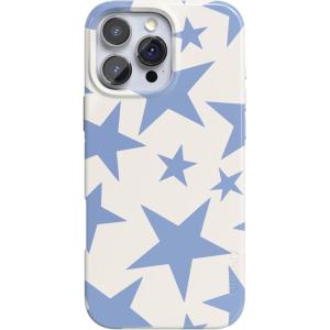 Casely iPhone 16 Pro Case | Moody Monochrome | Twilight Flora | Compatible with MagSafe | Classic Ultra Thin Design(Stars Align | Blue & White Stars)