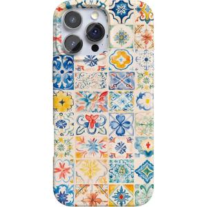 Casely iPhone 16 Pro Case | Moody Monochrome | Twilight Flora | Compatible with MagSafe | Classic Ultra Thin Design(Tuscan Tiles | Dolce Vita)