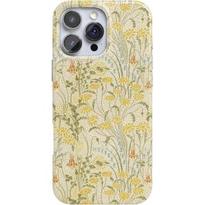 Casely iPhone 16 Pro Case | Moody Monochrome | in The Grove | Compatible with MagSafe | Classic Ultra Thin Design(Boho Blooms | Golden Floral)