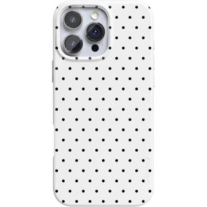 Casely iPhone 16 Pro Case | Moody Monochrome | in The Grove | Compatible with MagSafe | Classic Ultra Thin Design(On the Dot | White Polka Dot)