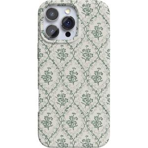 Casely iPhone 16 Pro Case | Moody Monochrome | in The Grove | Compatible with MagSafe | Classic Ultra Thin Design(Sage Tapestry | Floral Vines)