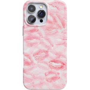 Casely iPhone 16 Pro Case | Moody Monochrome | in The Grove | Compatible with MagSafe | Classic Ultra Thin Design(Sealed with a Kiss | Pink Lipstick)