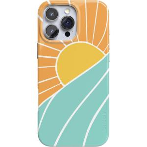 Casely iPhone 16 Pro Case | Moody Monochrome | in The Grove | Compatible with MagSafe | Classic Ultra Thin Design(Waves & Rays | Sunshine)