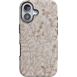Casely iPhone 17 Case | Into The Wild | White Snow Leopard | Bold Protective Design | Compatible with MagSafe(Beige Garden | Neutral Floral)